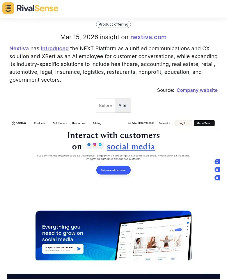 Nextiva Platform Expansion