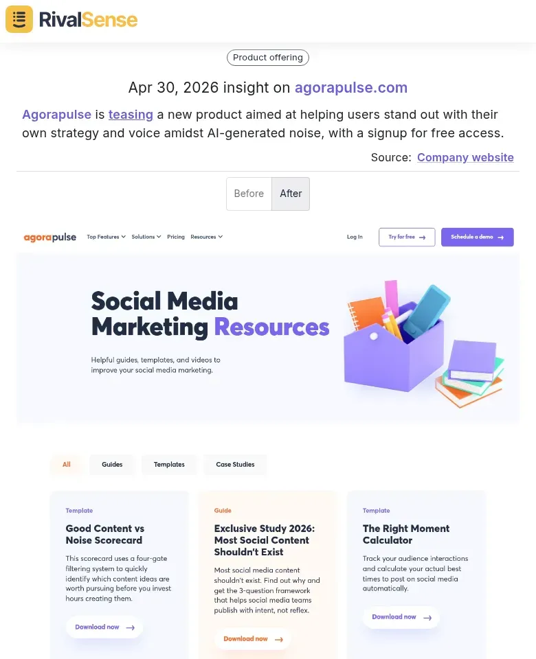 Agorapulse product teaser alert