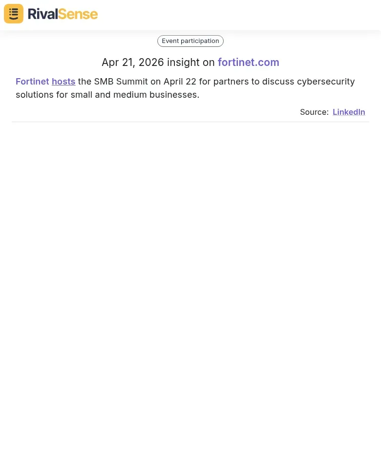 Fortinet SMB Summit for partners