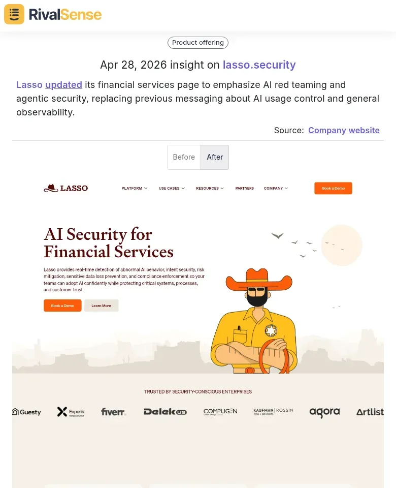 Lasso updated its financial services page