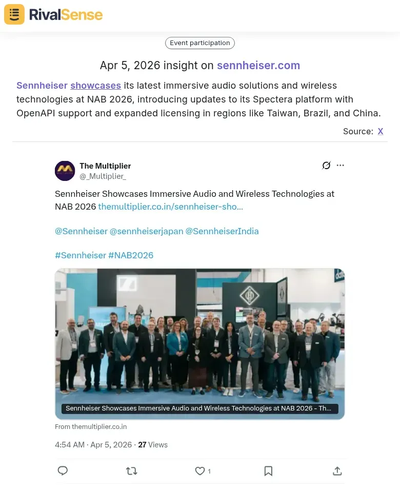 Sennheiser's showcase at NAB 2026 with immersive audio solutions