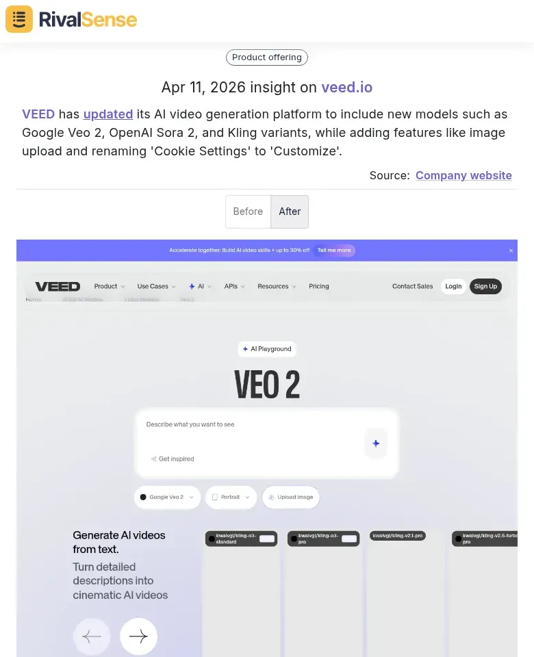 VEED platform update insight