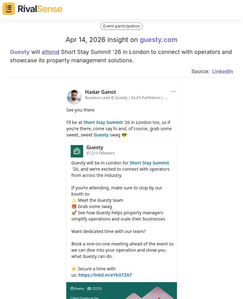 Guesty attending Short Stay Summit '26