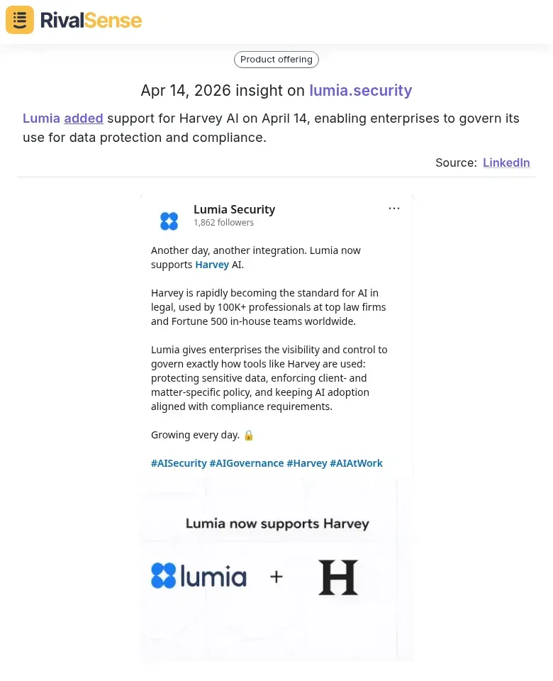 Lumia partnership with Harvey AI