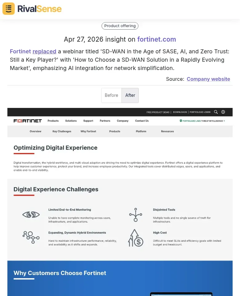 Fortinet webinar change
