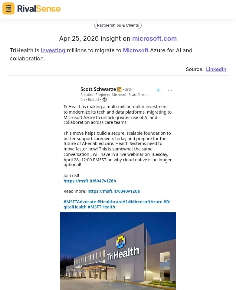 TriHealth Azure migration