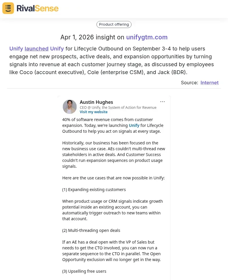 Unify Product Launch