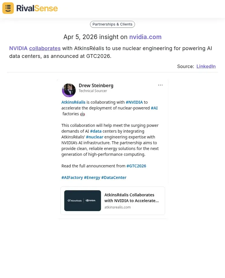 NVIDIA collaborates with AtkinsRéalis