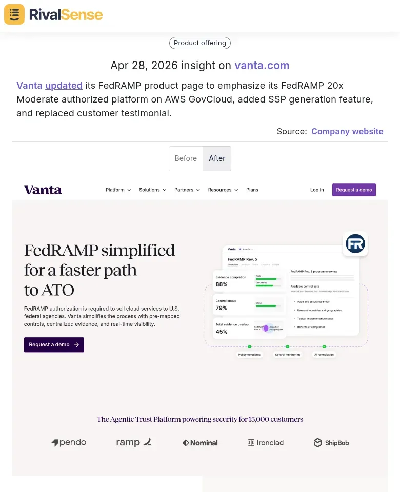 Vanta FedRAMP update