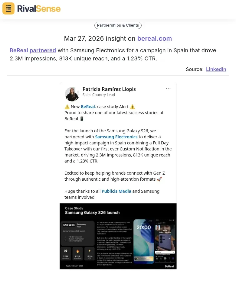 BeReal-Samsung Partnership