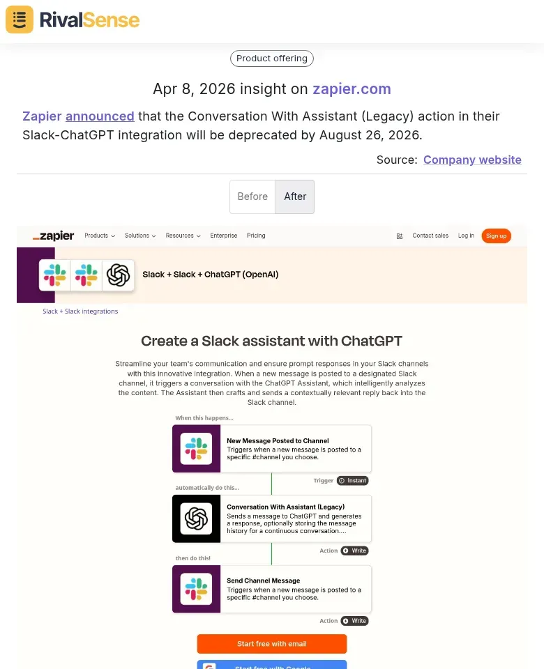 Zapier Deprecation Announcement