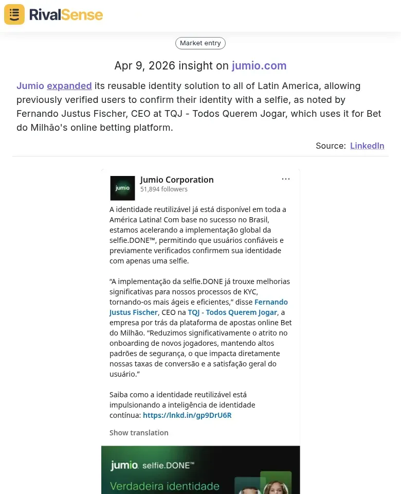 Jumio expansion to Latin America