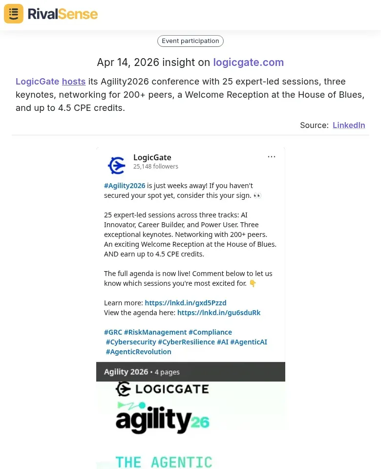 LogicGate Agility2026 Conference