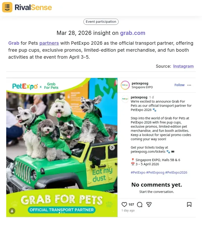 Grab for Pets Partnership Insight