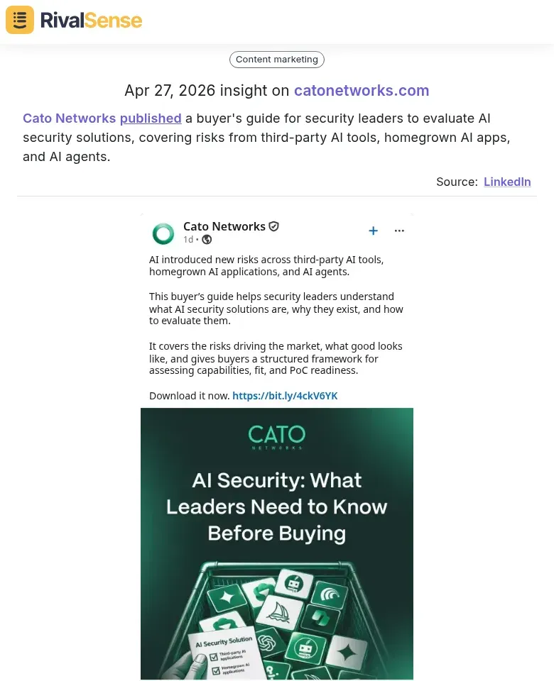 Cato Networks AI Security guide