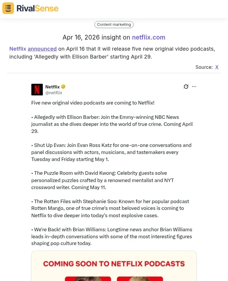 Netflix announces new original video podcasts