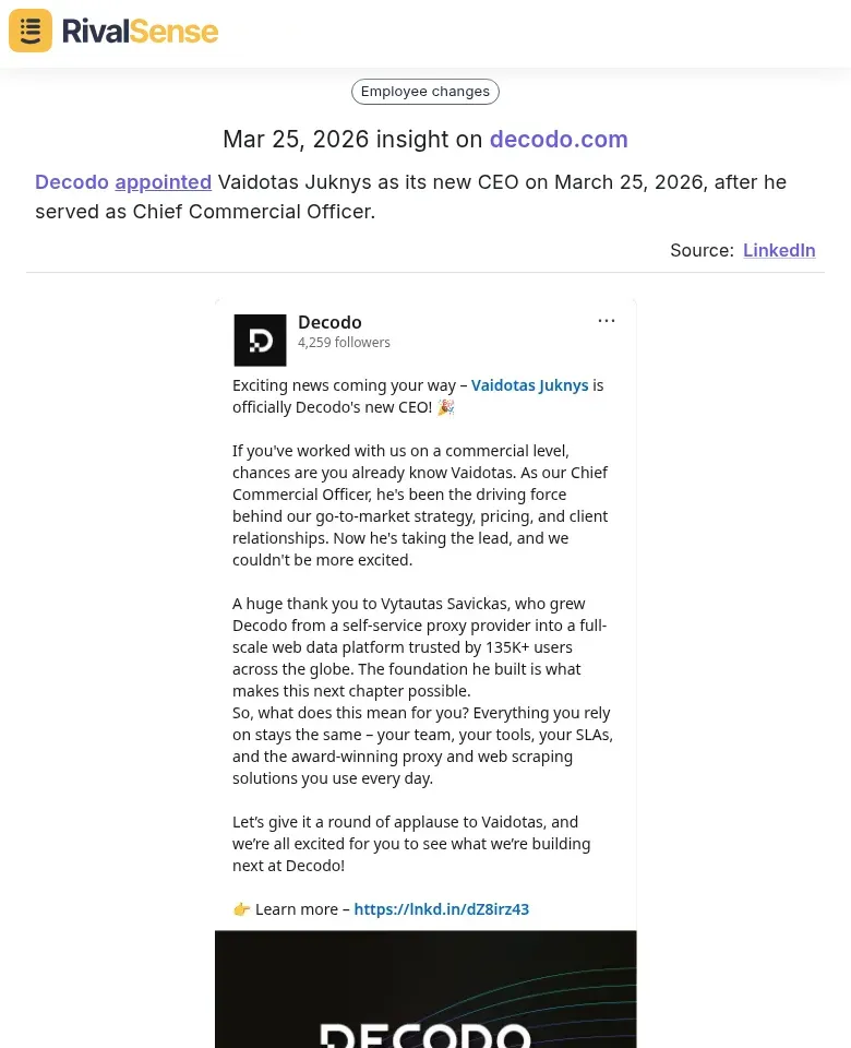 Decodo CEO Appointment