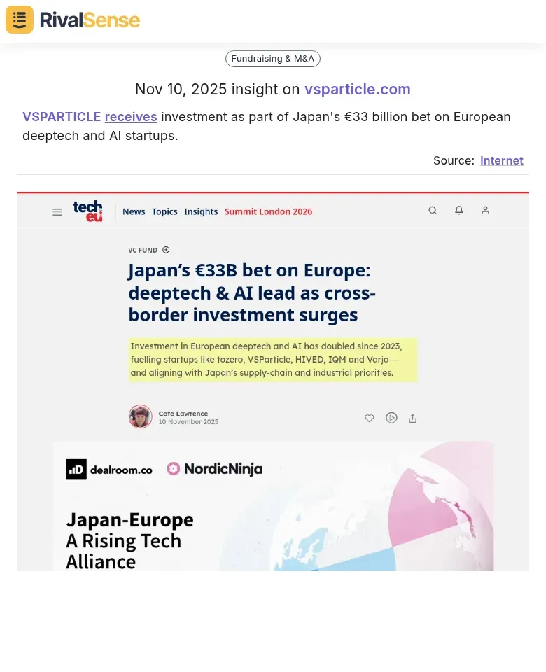 VSPARTICLE Japan investment