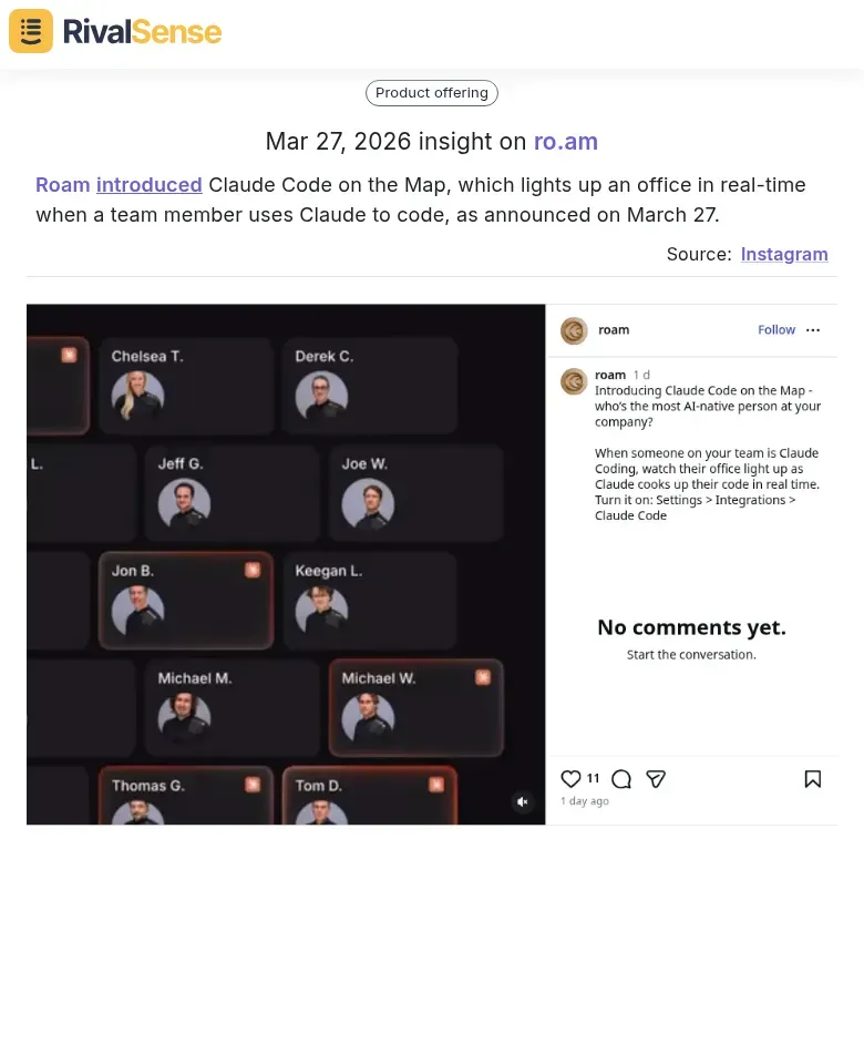 Roam Product Insight