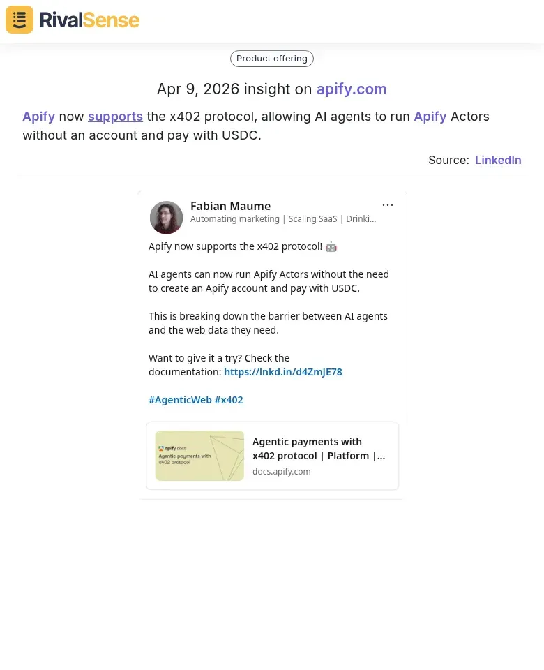 Apify x402 Protocol