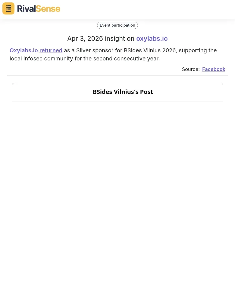 Oxylabs.io Event Sponsorship