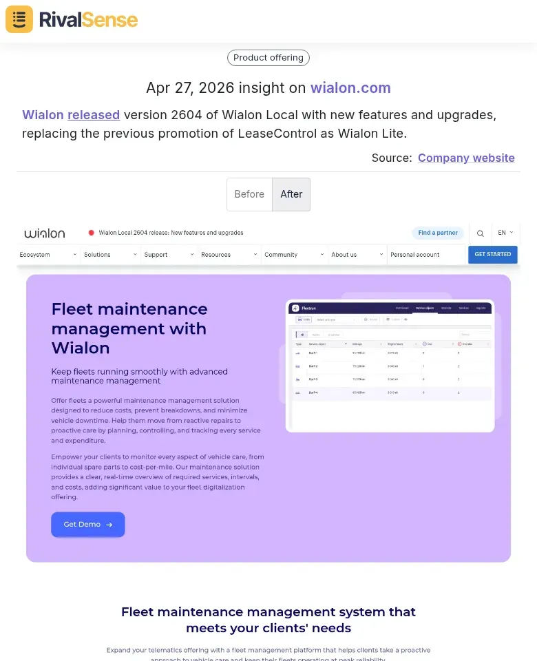 Wialon insight screenshot