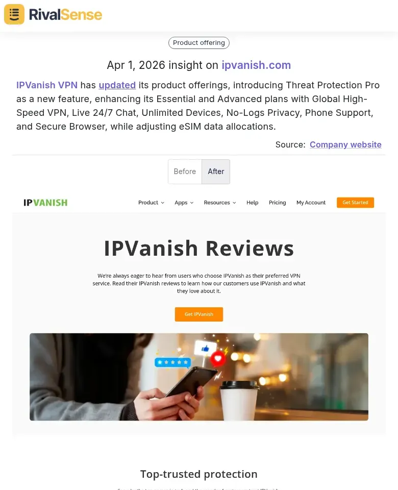IPVanish VPN Product Update