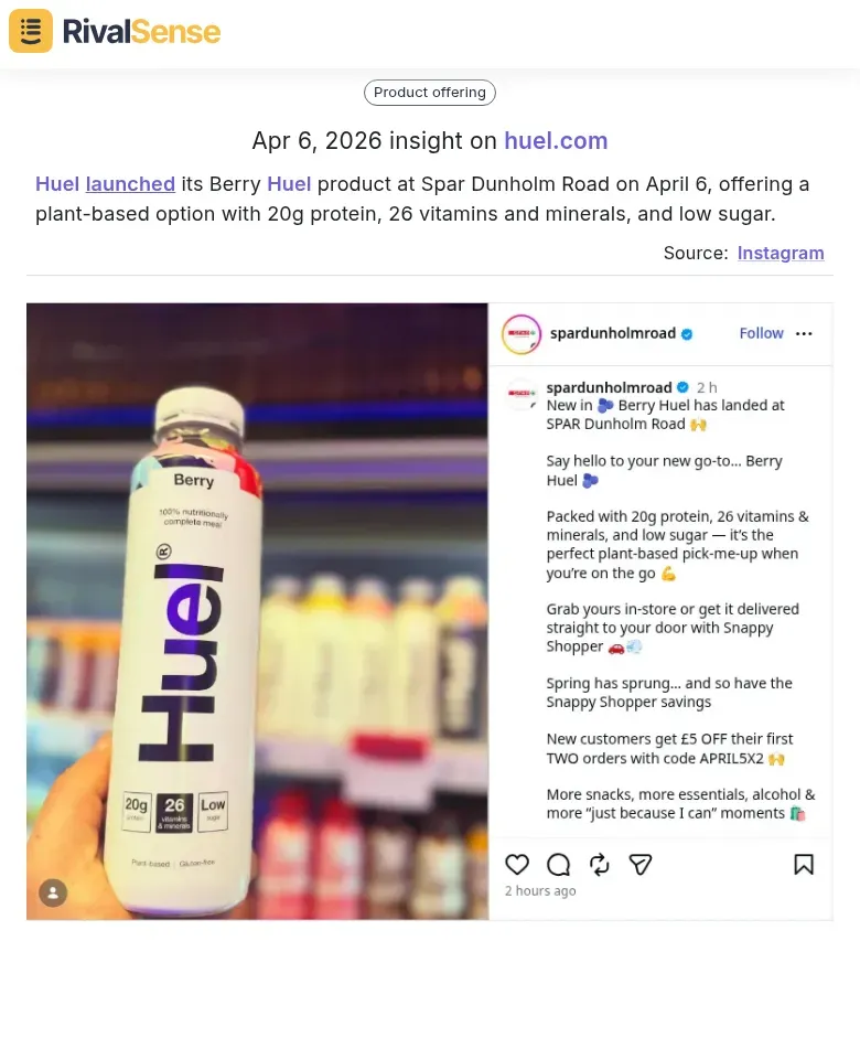 Huel Berry Huel Launch
