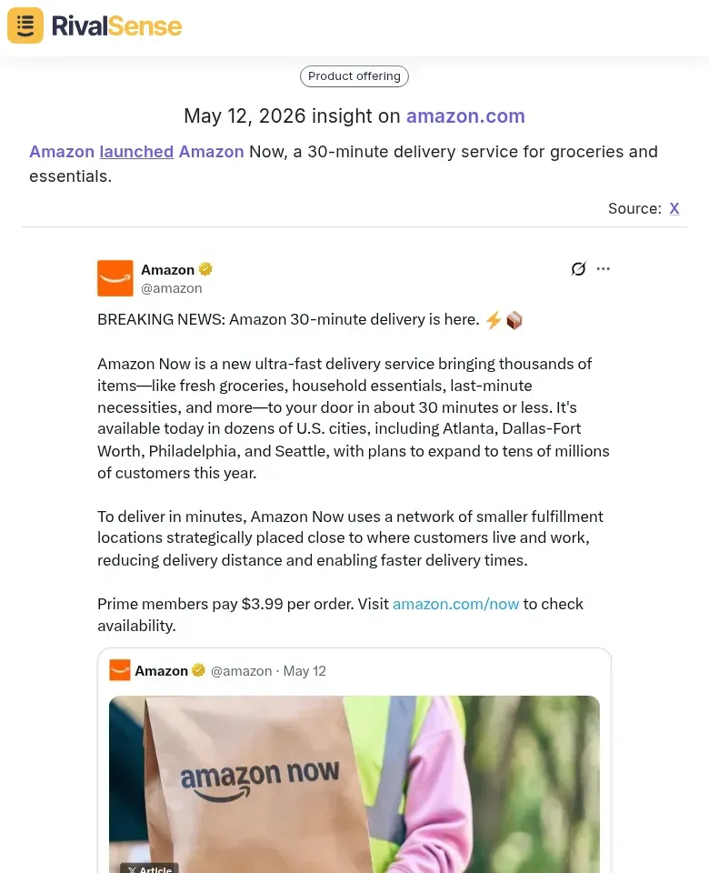 Amazon Now launch