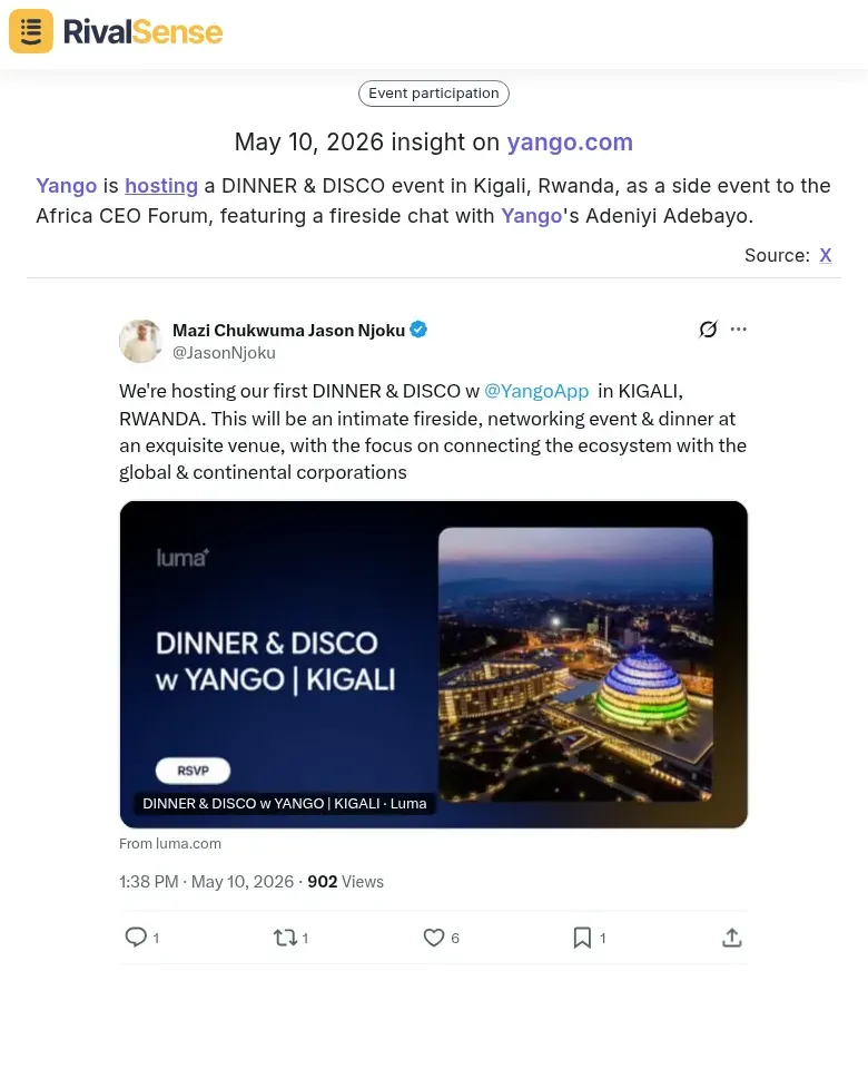 Yango DINNER & DISCO event