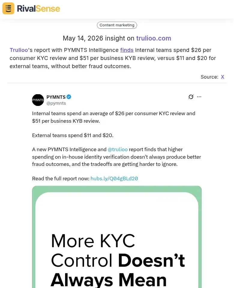 Trulioo cost comparison chart