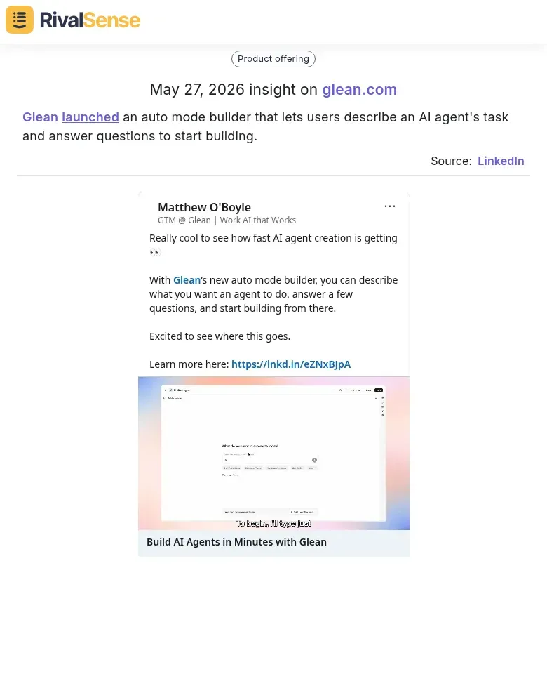 Glean auto mode builder