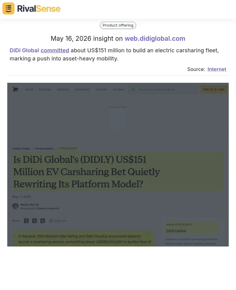 DiDi electric fleet