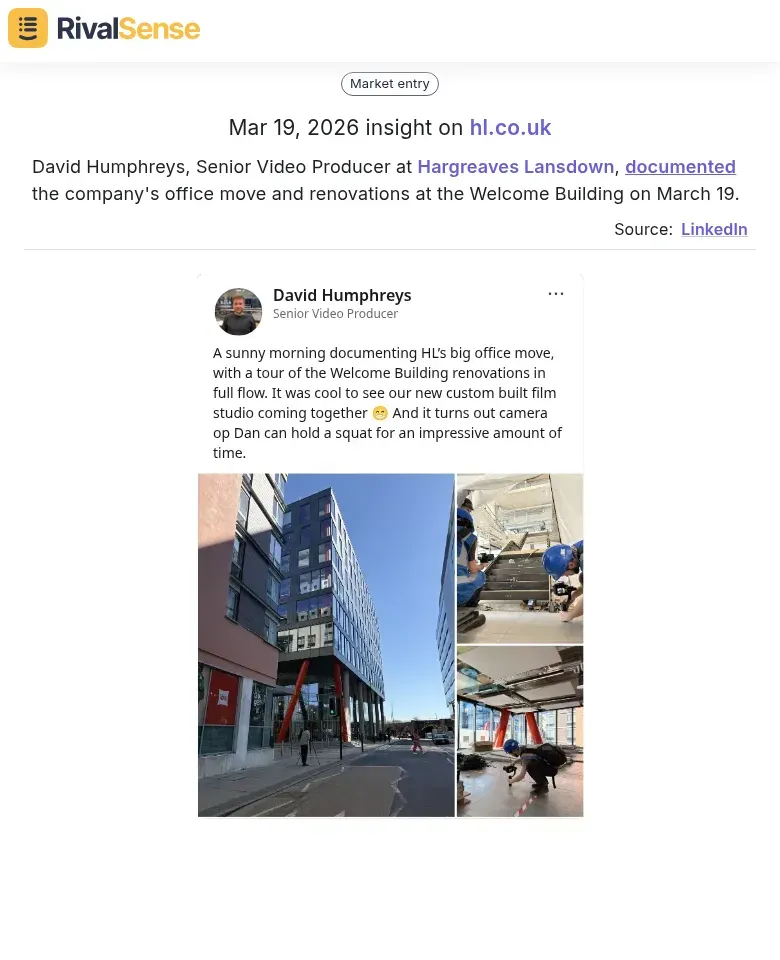 Hargreaves Lansdown office move documentation