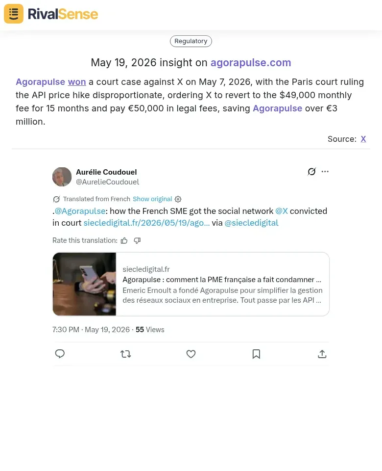 Agorapulse court case insight