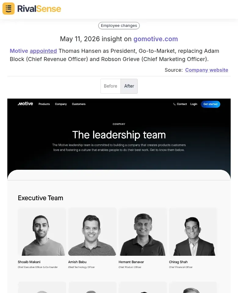 Motive leadership change visual