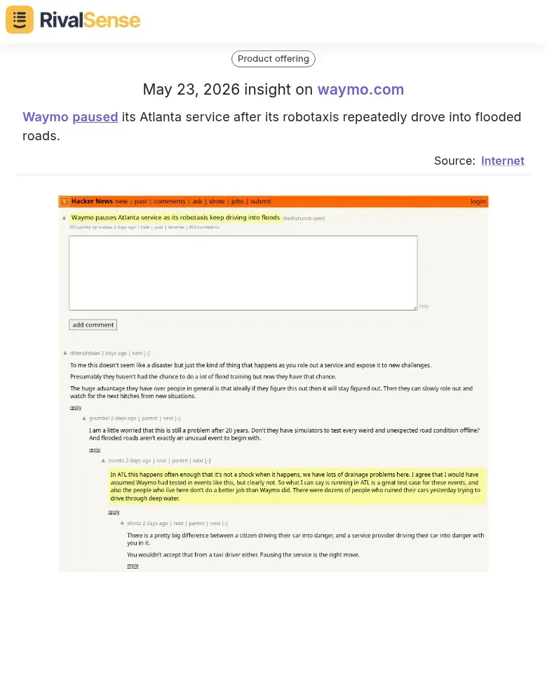 Waymo flood incident