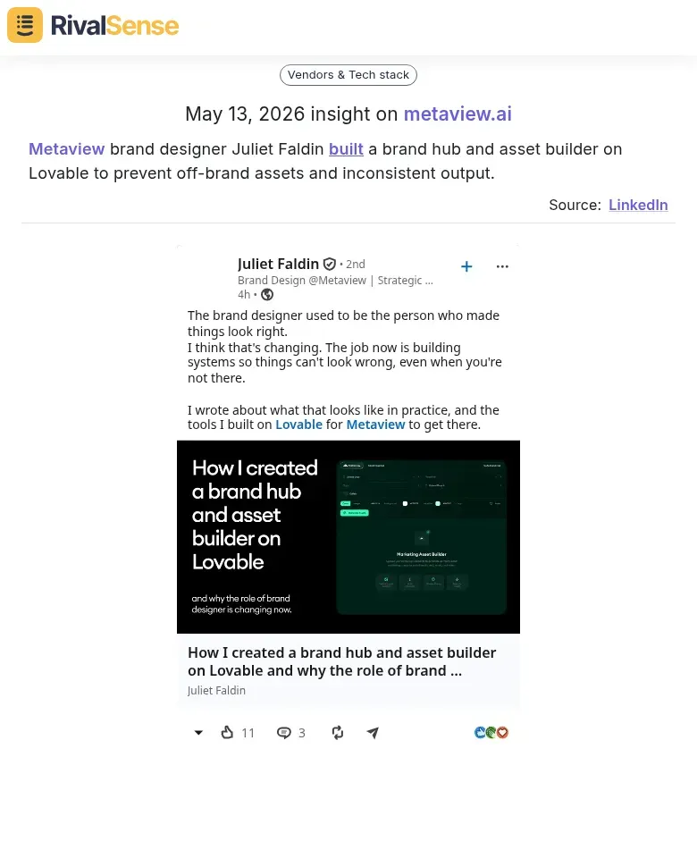 Metaview brand hub