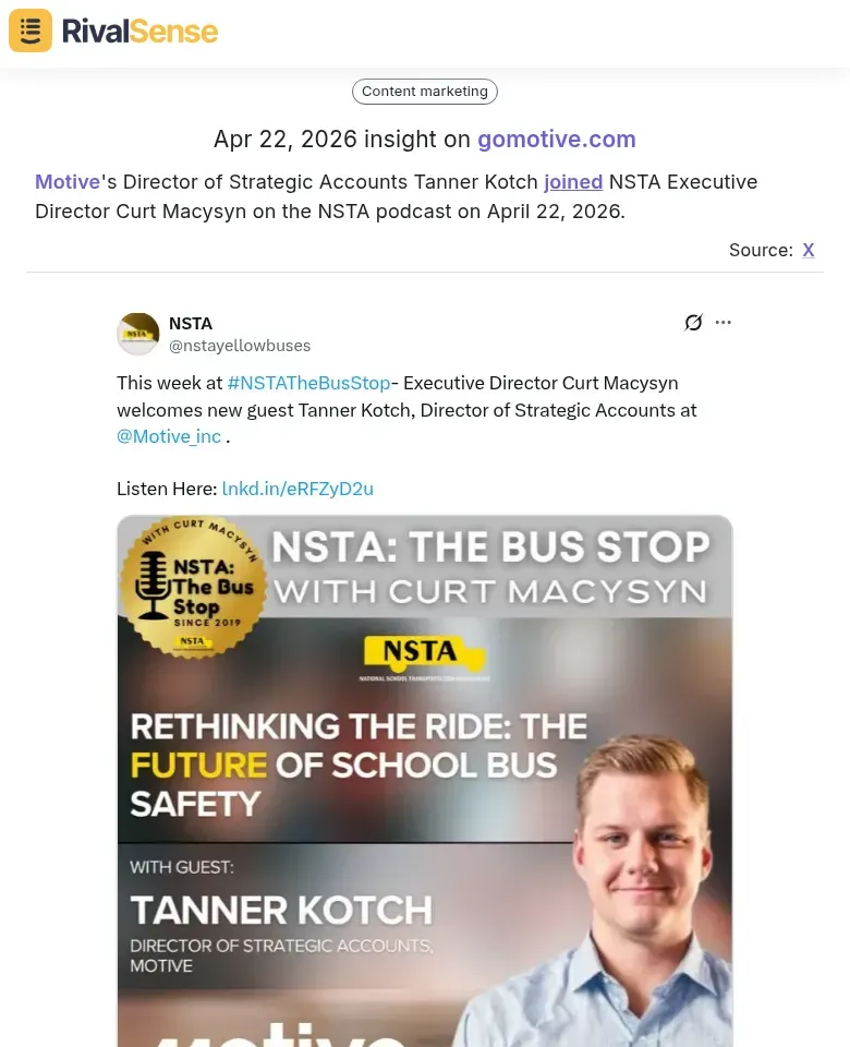 Motive NSTA podcast