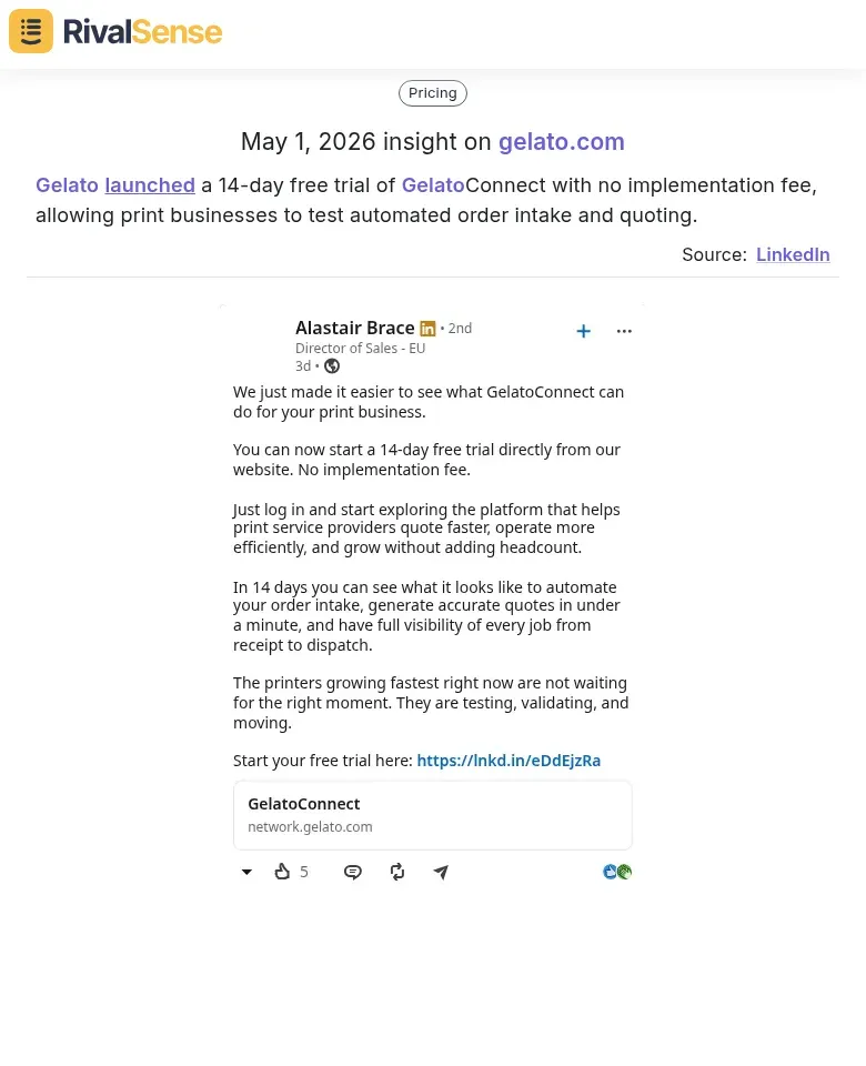 Gelato free trial