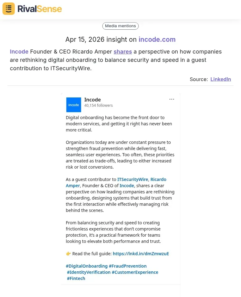 Incode CEO thought leadership