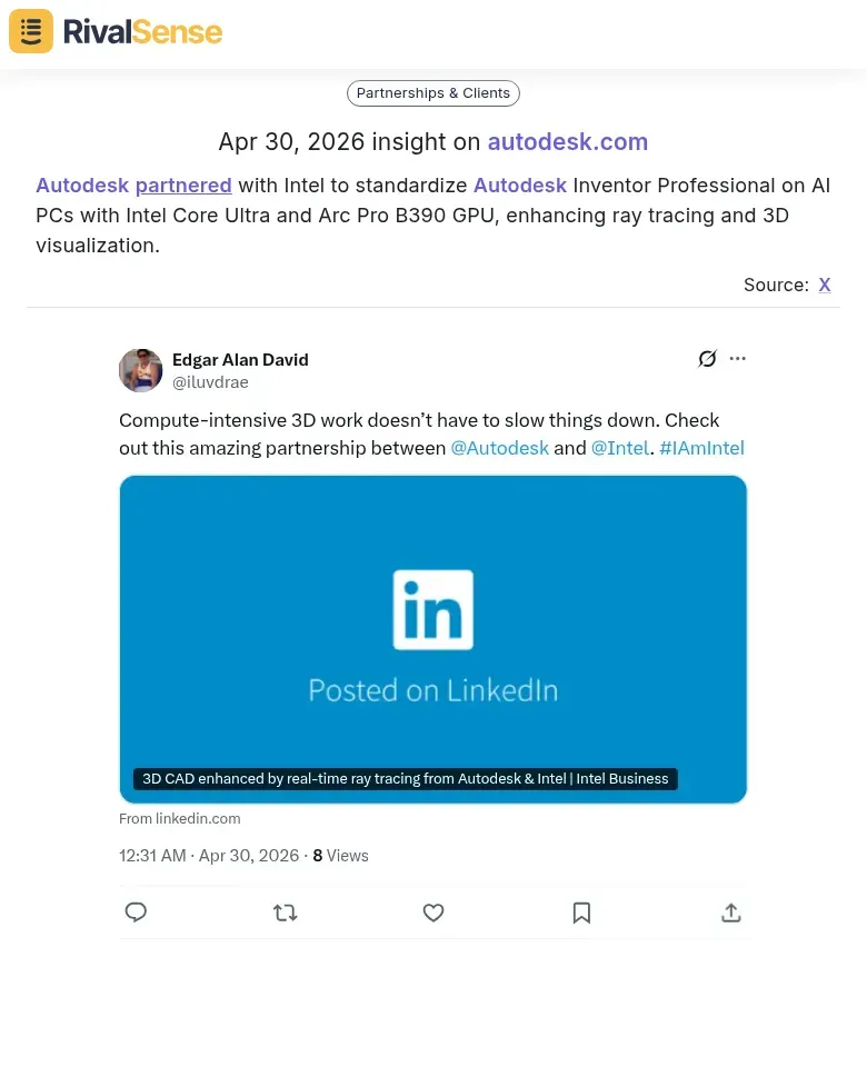 Autodesk Intel partnership