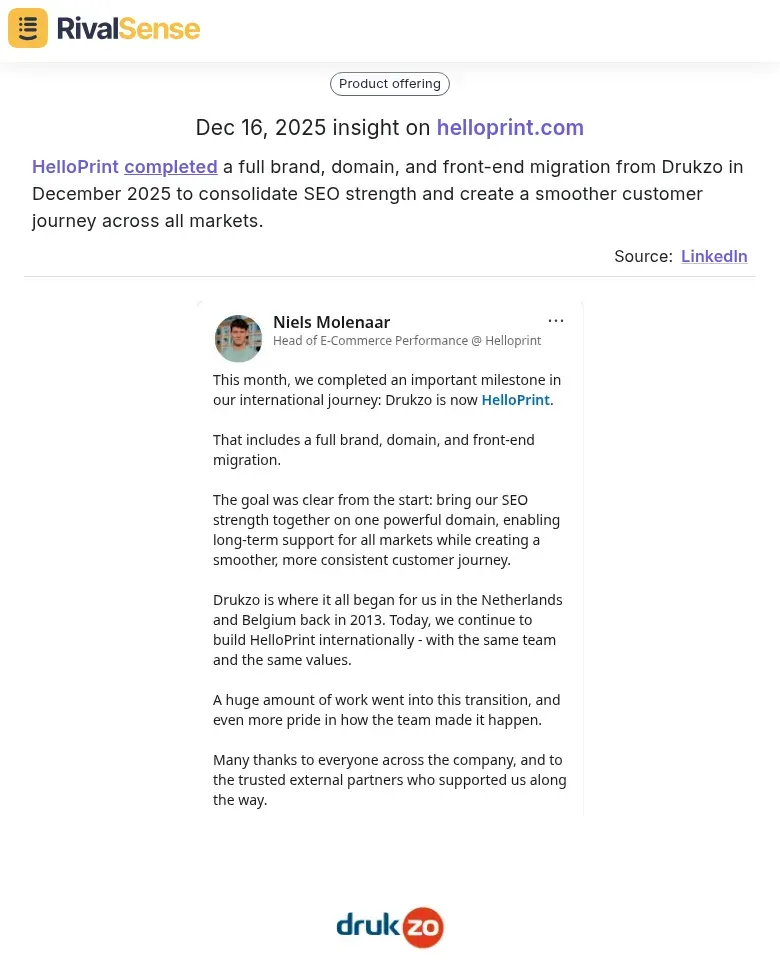 HelloPrint brand migration