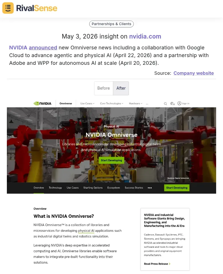 NVIDIA announced new Omniverse news including collaboration with Google Cloud and partnership with Adobe and WPP