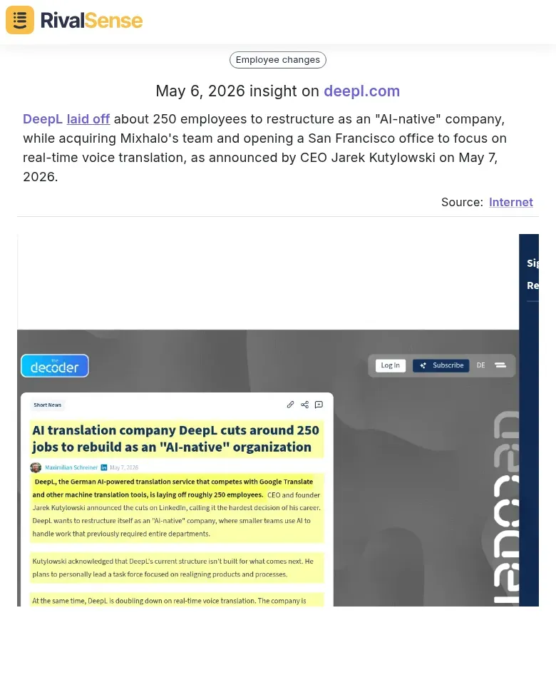 DeepL restructuring