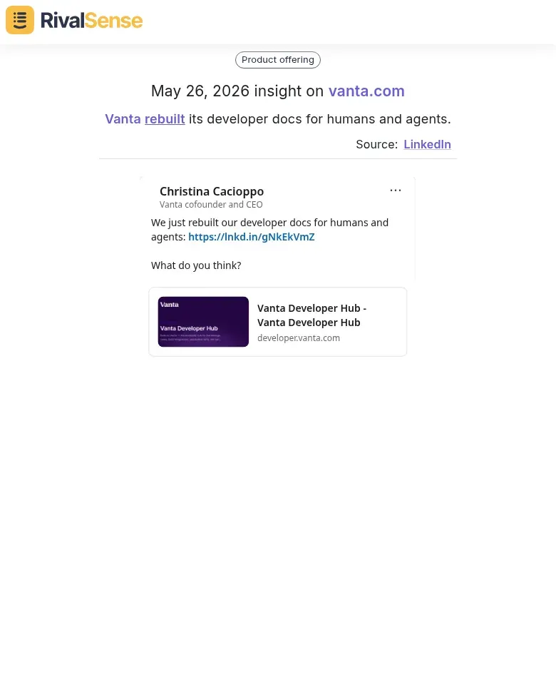 Vanta Docs Overhaul