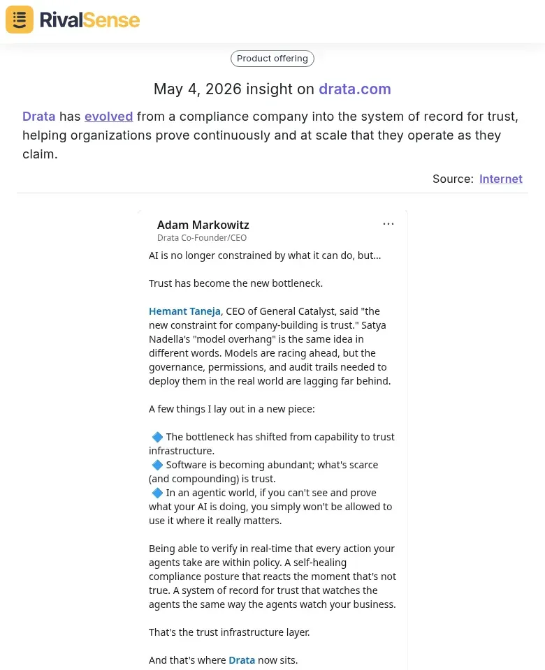 Drata trust positioning