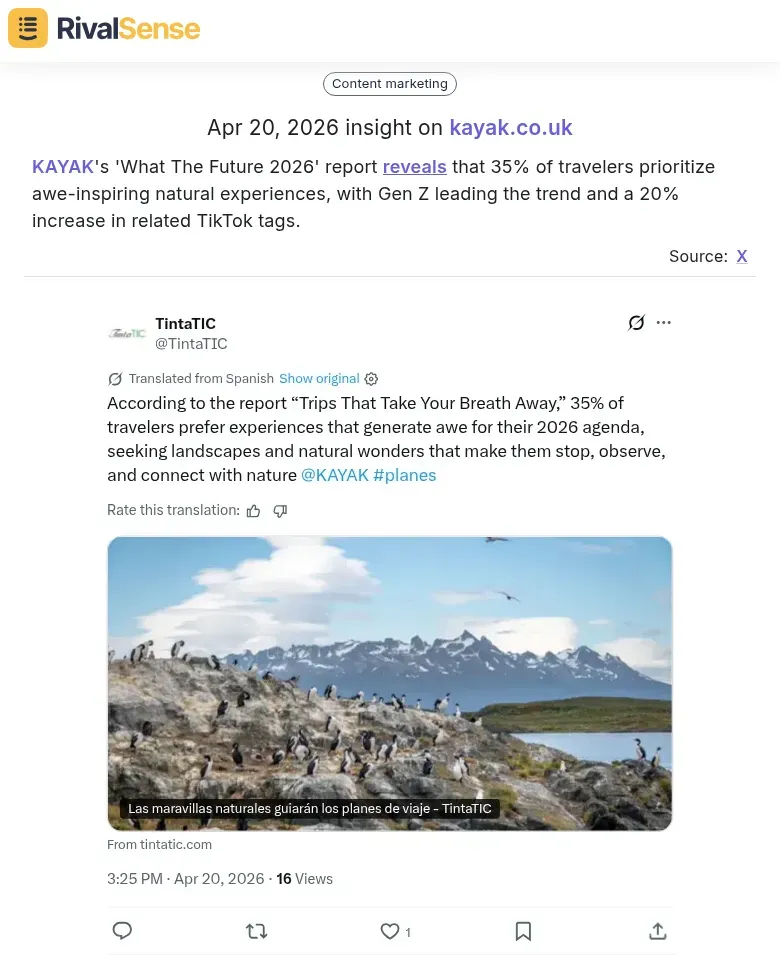 KAYAK Gen Z natural experiences trend