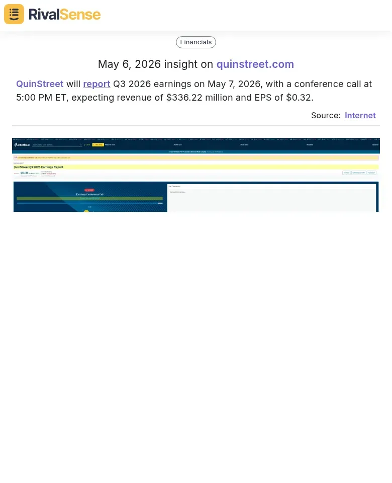 QuinStreet earnings
