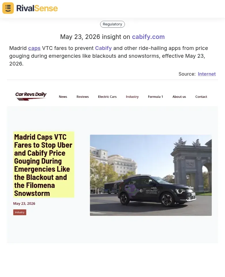 Madrid VTC fare cap